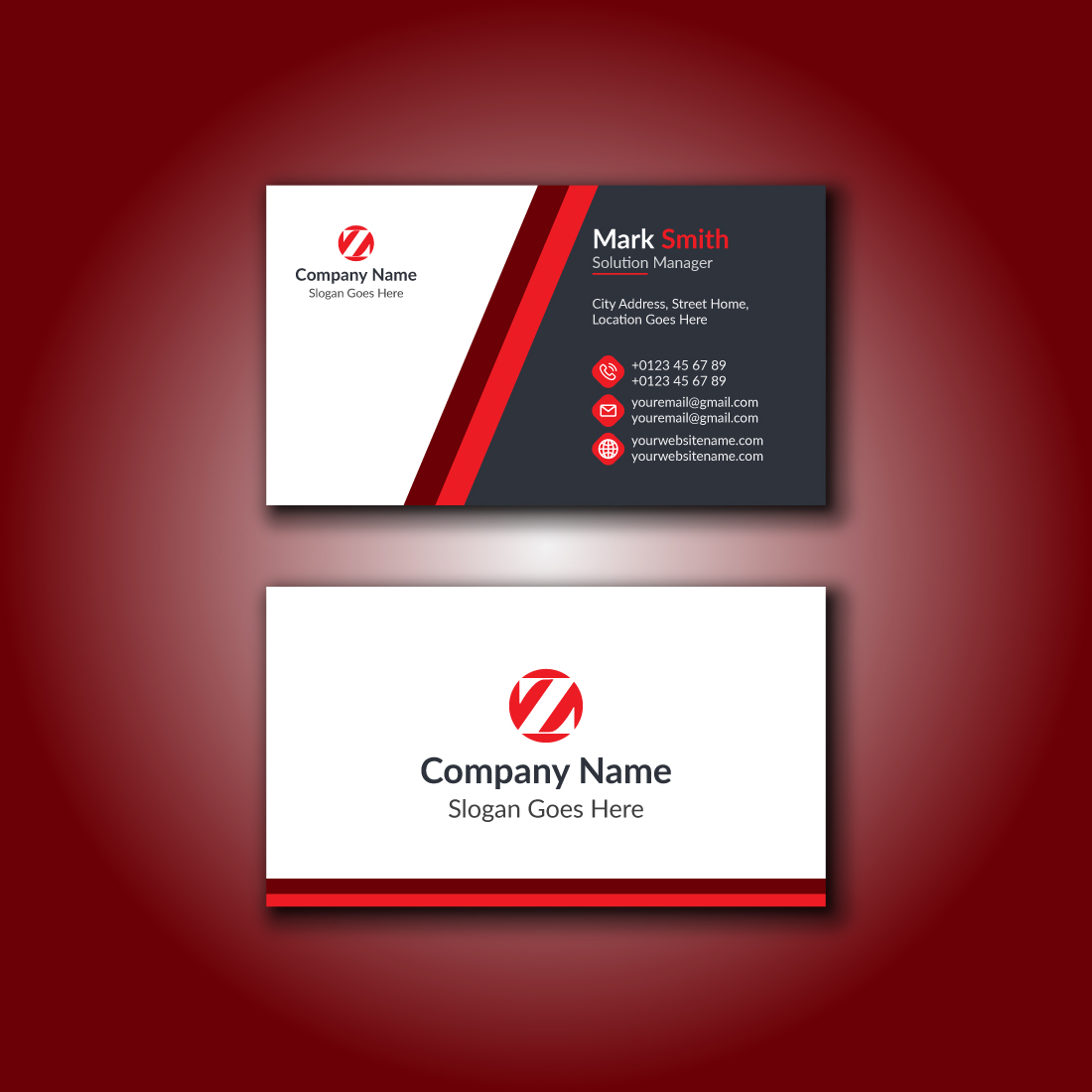 Creative Business Card Template preview image.