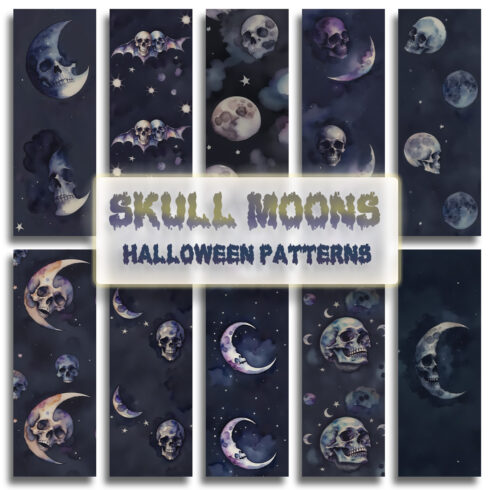 Skull Moons: Seamless Halloween Patterns cover image.