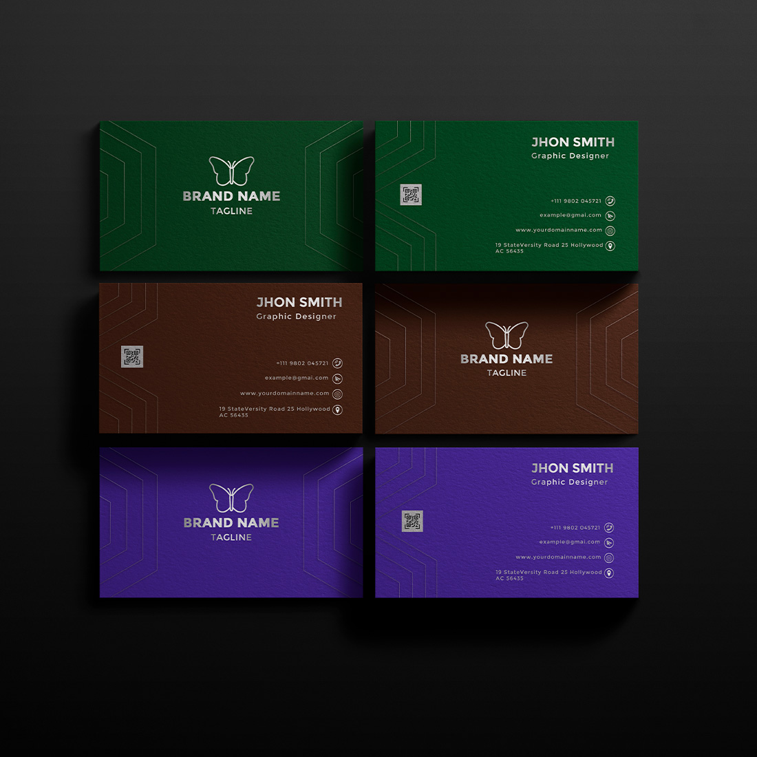 Elegant business card bundle preview image.