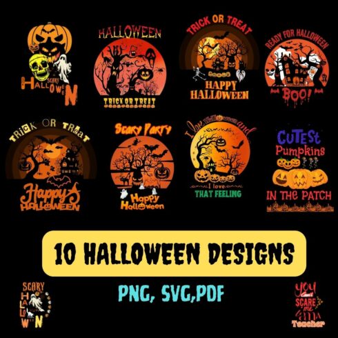 10 Halloween Designs Bundle cover image.