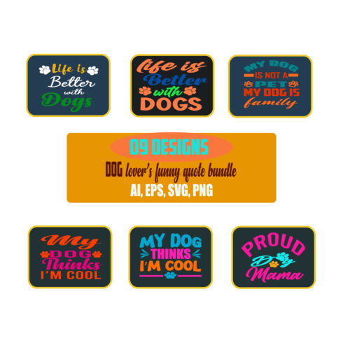 10 DESIGNS - DOG LOVER'S FUNNY QUOTE BUNDLE cover image.