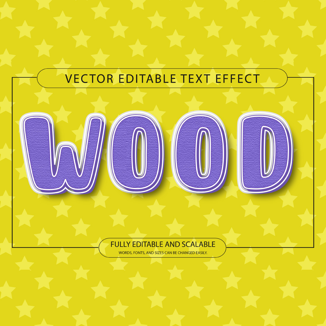 Purple color 3d Vector Text Effect Design Template preview image.