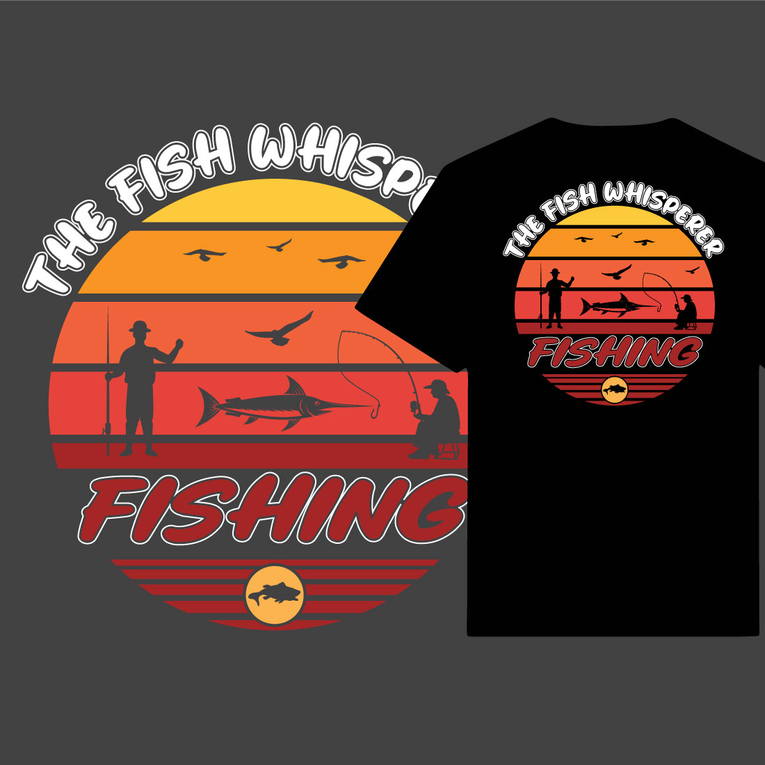 The Fish Whisperer Fishing T-shirt Design preview image.