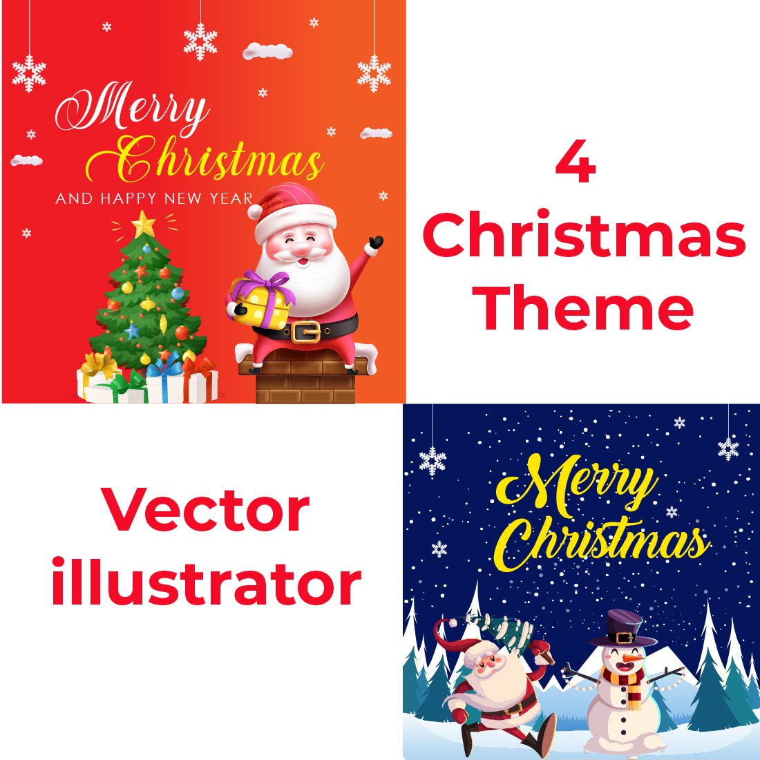 Christmas Theme Vector illustraror cover image.