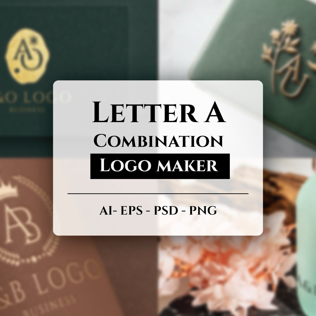 Letter A Combination Logo Maker Pack cover image.