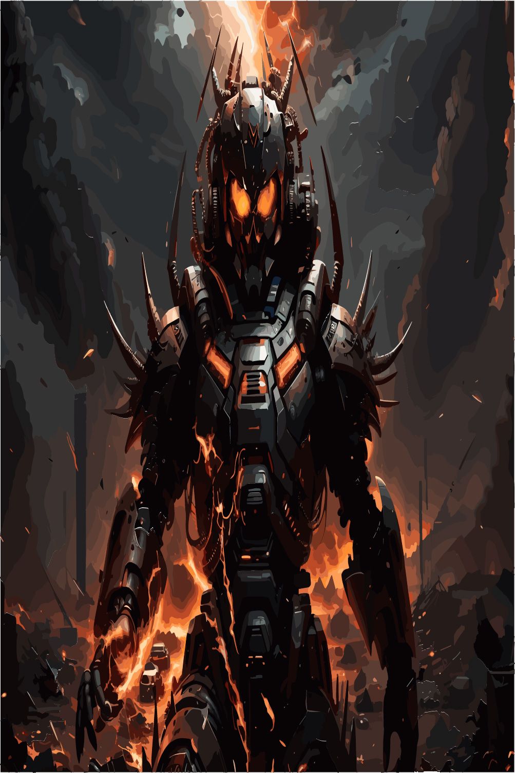 A future solider with powerful technologyanimated art pinterest preview image.