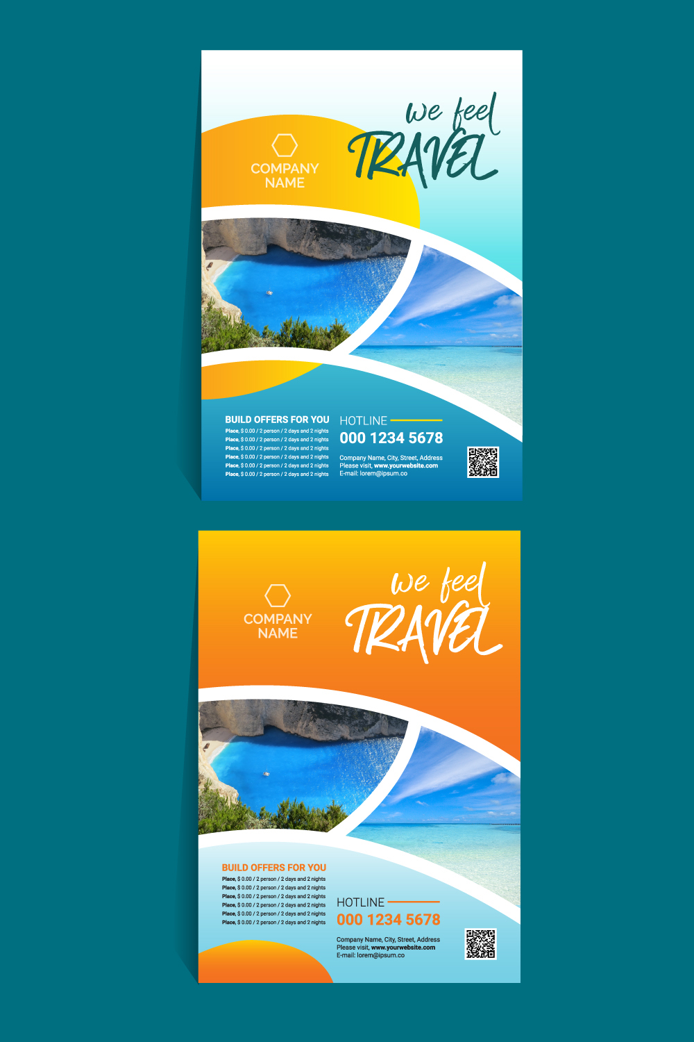 Travel Flyer Design pinterest preview image.