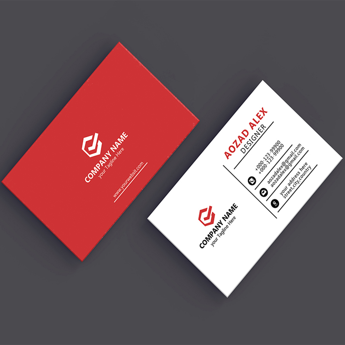 Modern Business Cared Design template 3 item included preview image.