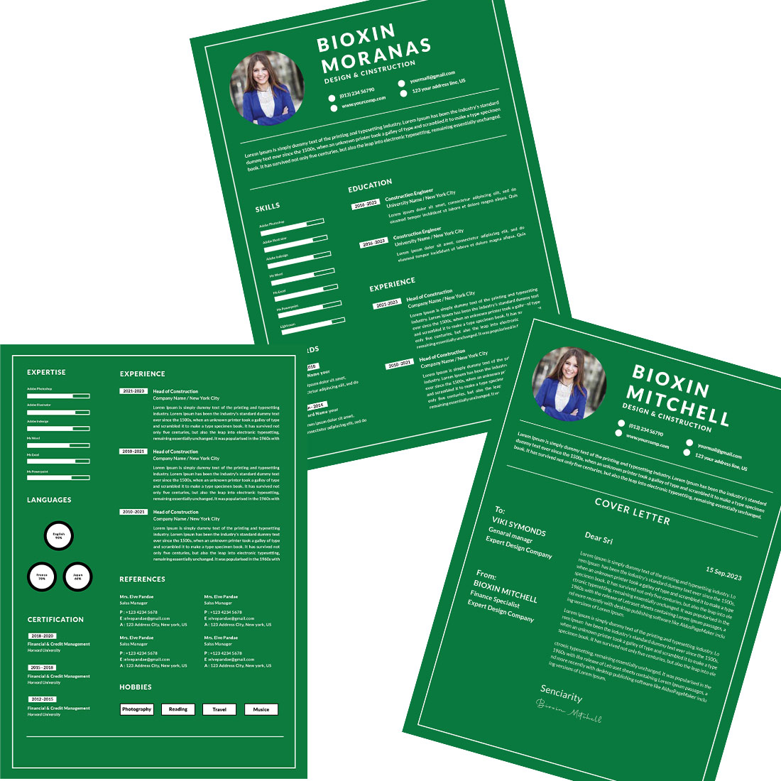 Creating a professional resume template design preview image.