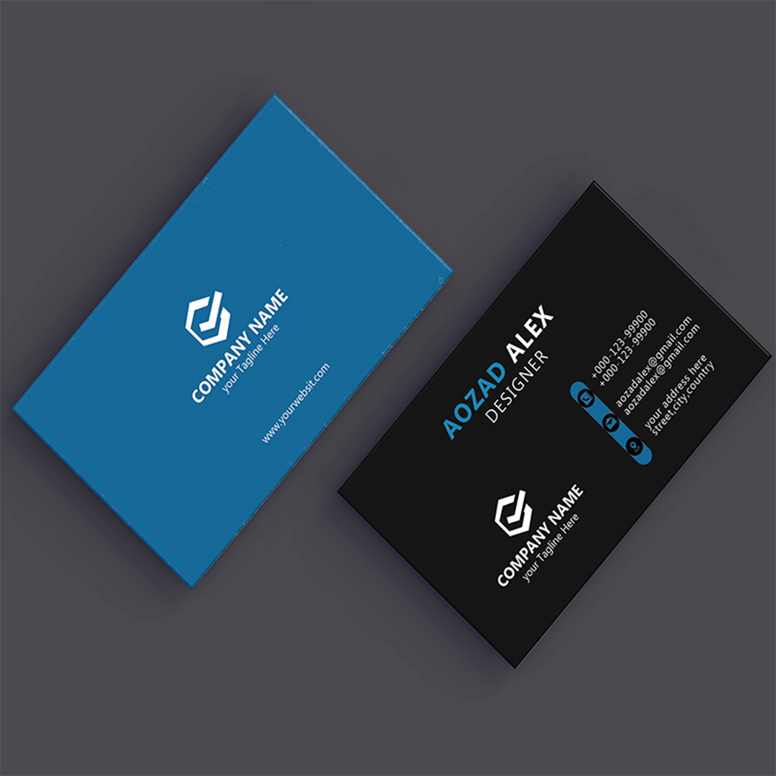 Modern Business Cared Design template 3 item included preview image.