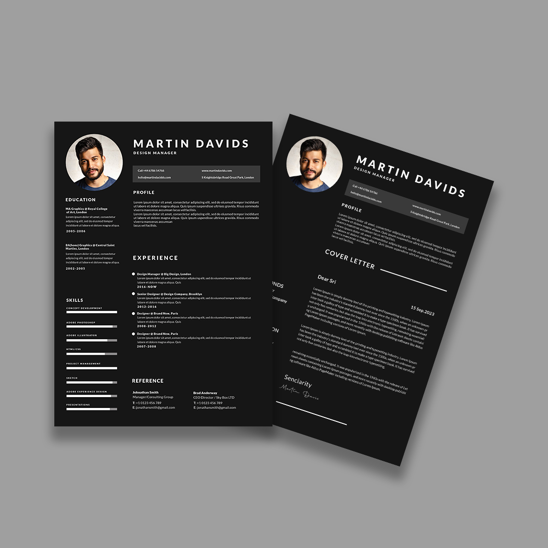 Professional resume/CV template cover image.