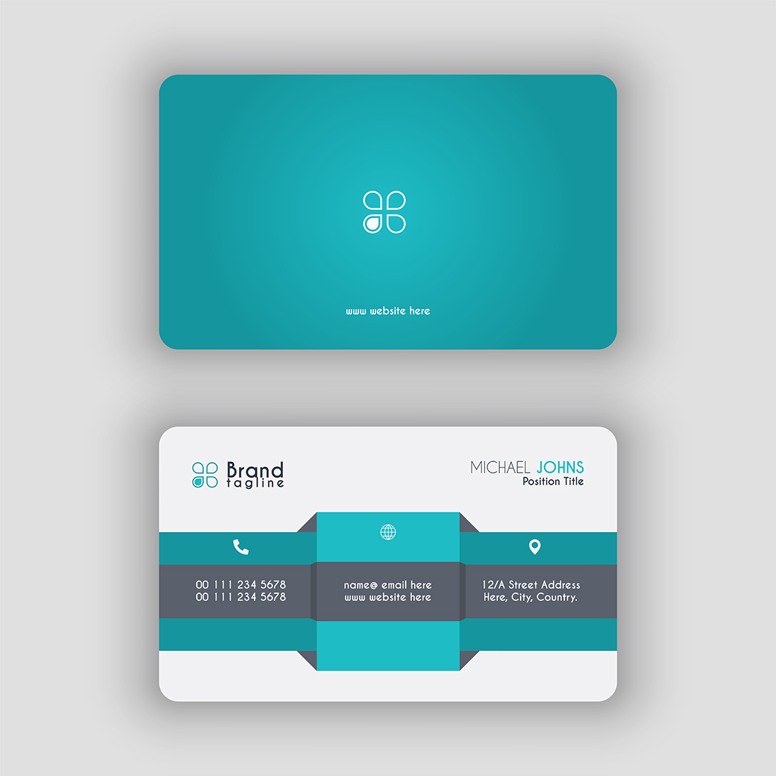 Professional Corporate Business Card Design Template preview image.