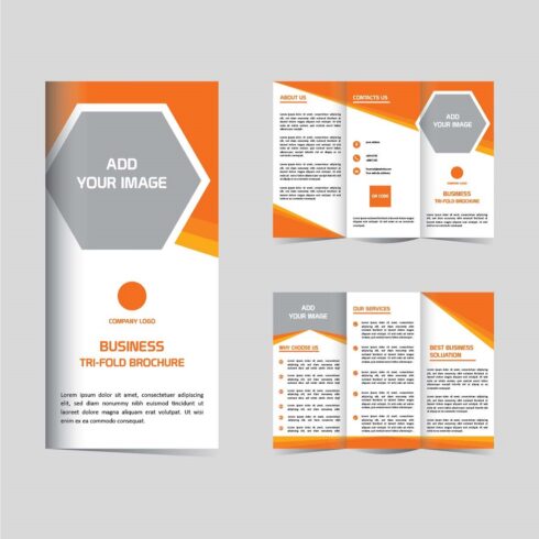 Professional Corporate business trifold brochure template design cover image.