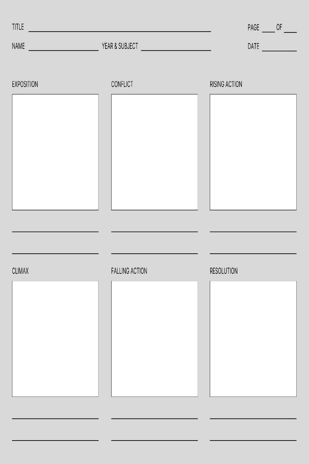 STORY BOARD TEMPLATE pinterest preview image.