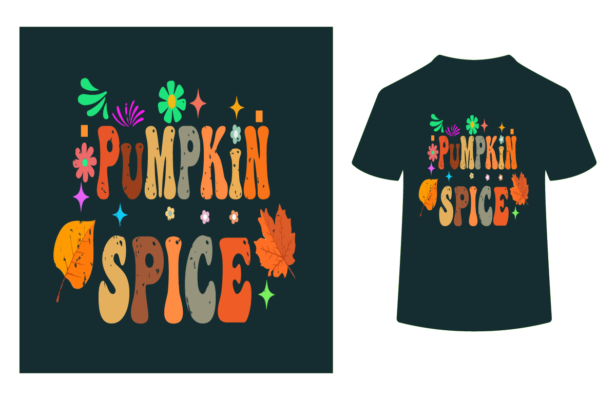 pumpkin spice retro fall t shirt design 01 266