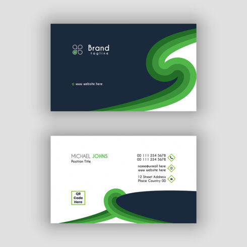 Pure Nature Green Business Card Design Template cover image.