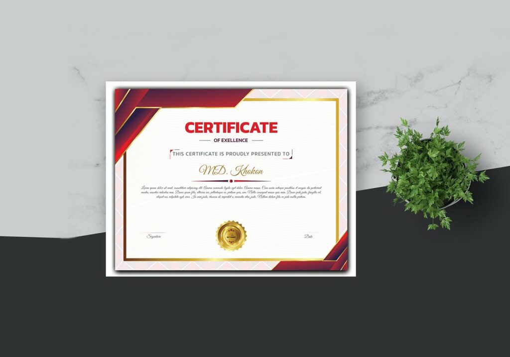 Abstract Certificate Template Design - MasterBundles