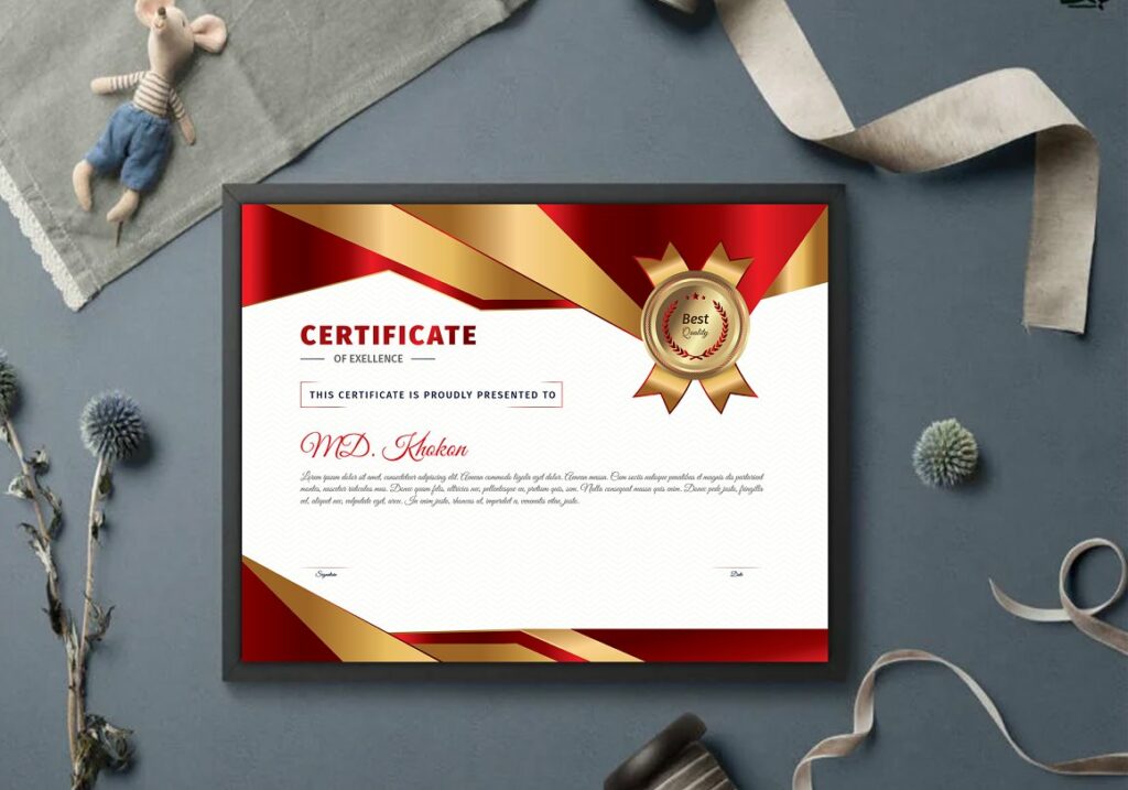 Abstract Certificate Template Design - MasterBundles