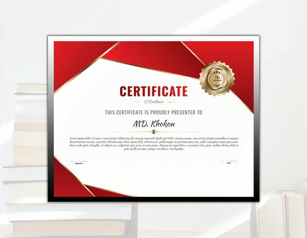 Abstract Certificate Template Design V-21 - MasterBundles
