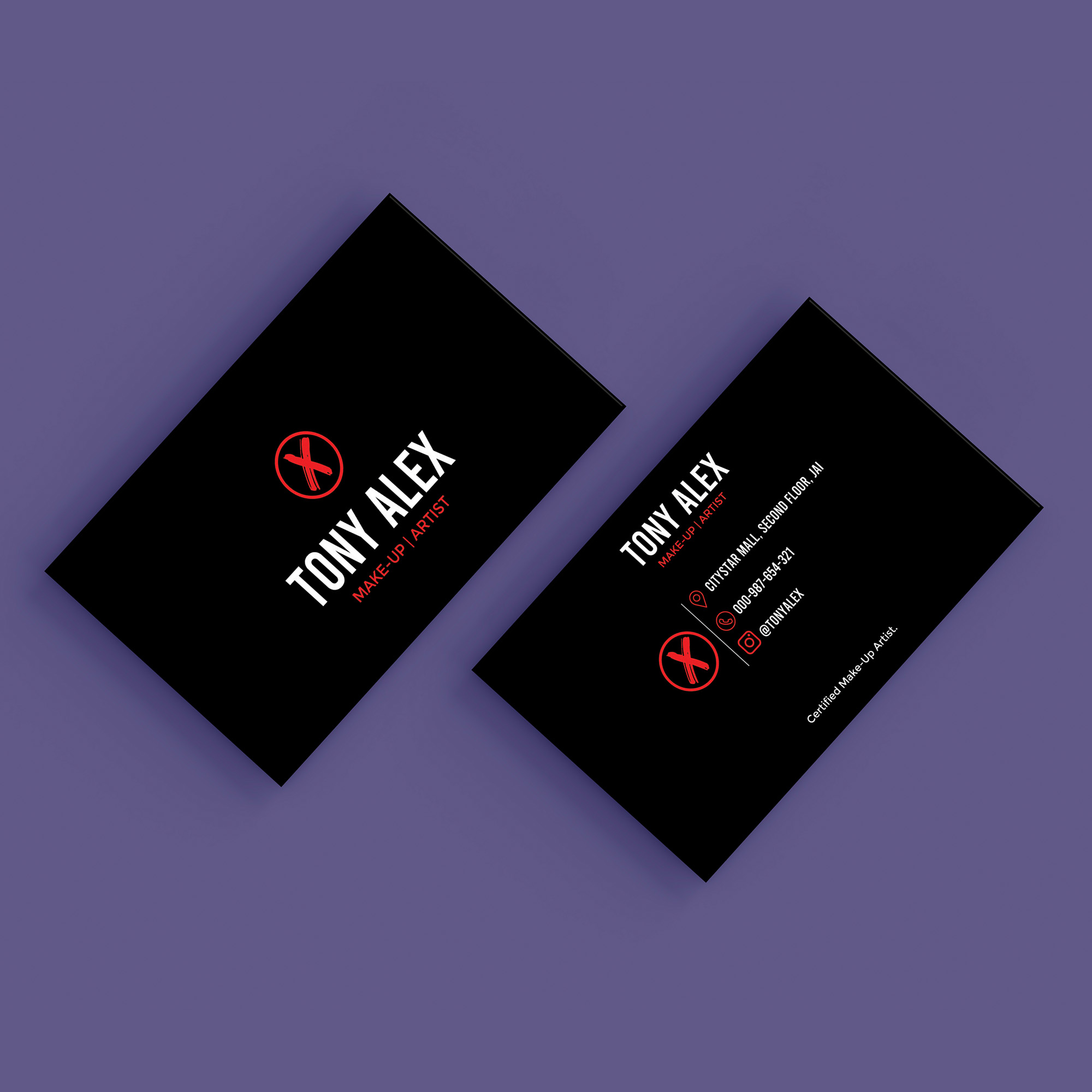 Black Business Card For Artist preview image.