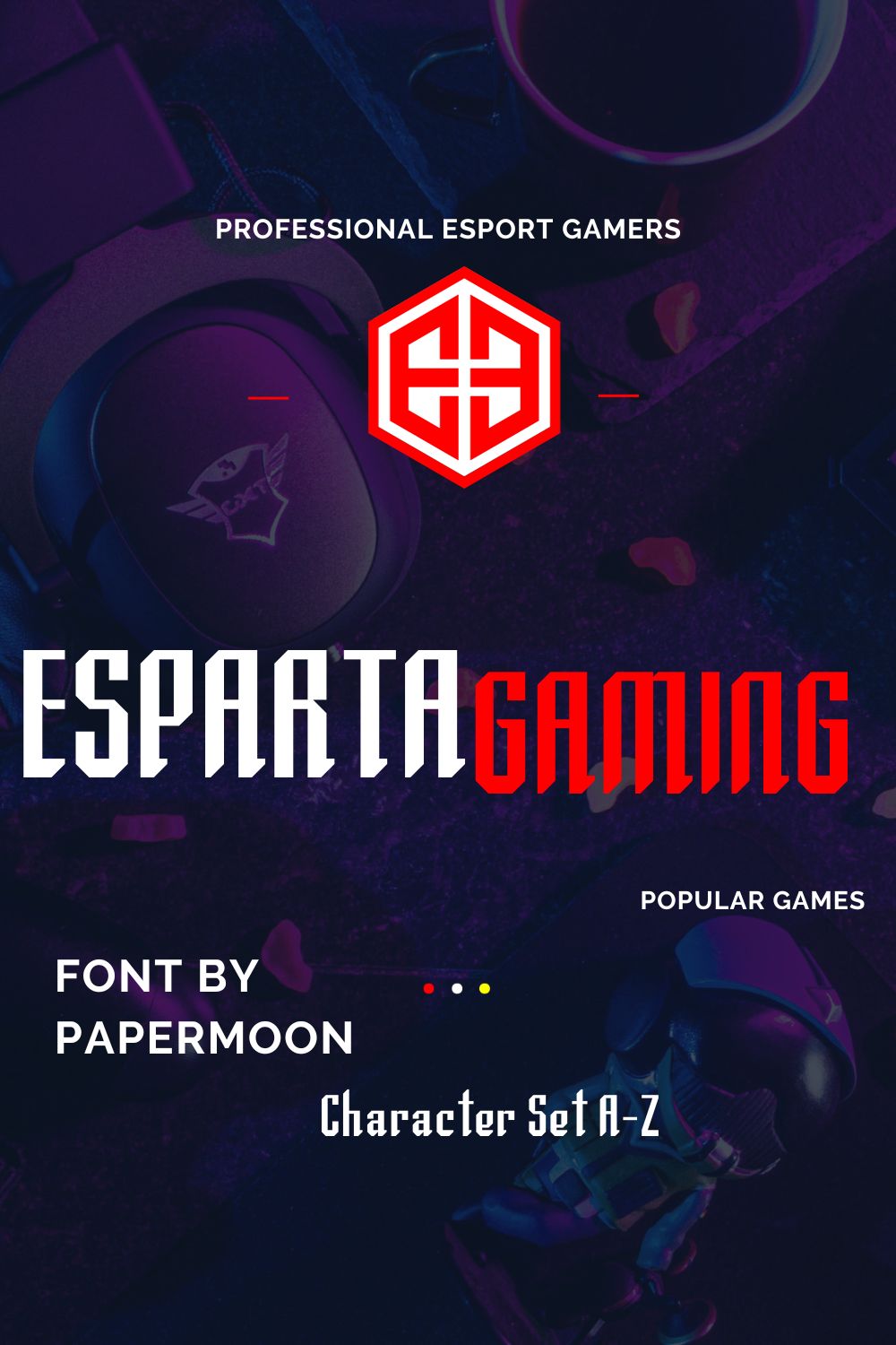 ESparta Gaming Font pinterest preview image.
