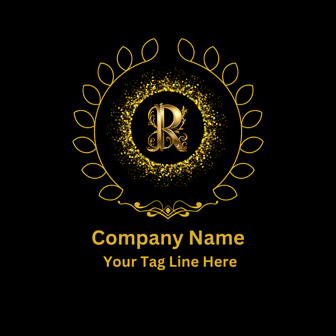 R - Luxury Letter Logo Design Template preview image.