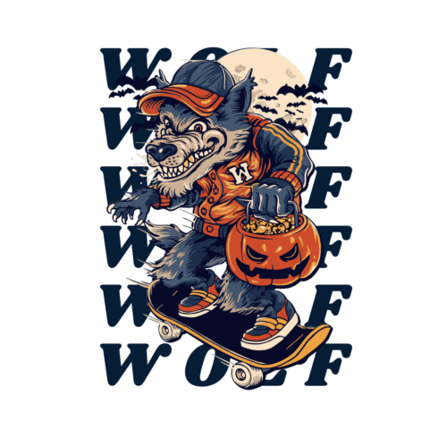 WOLF T-Shirt Design cover image.