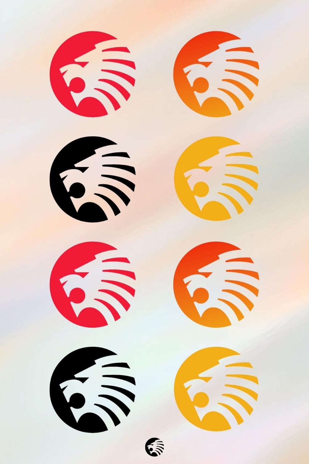 Lion logo design (business logo) pinterest preview image.