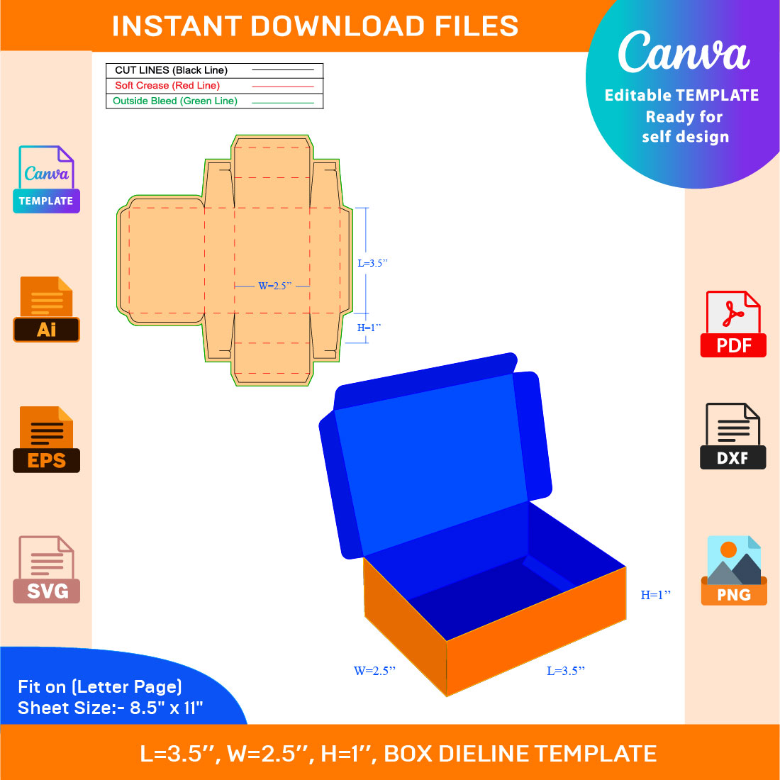 shipping box ectangle box rectangular box dieline template 01 23