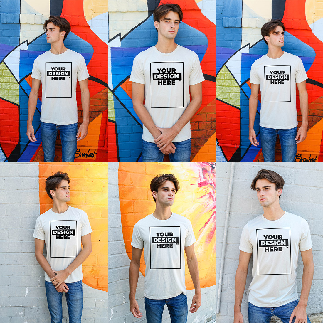 06 Mockups Of A Boy T-Shirt In Different Styles preview image.