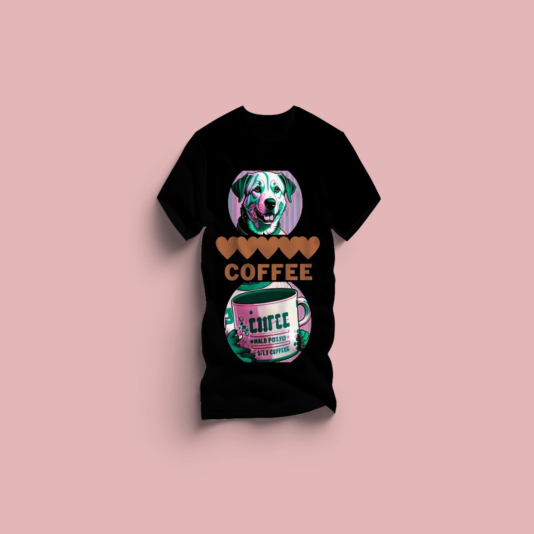 GOOD BOY LOVES COFFEE - T-shirt design preview image.