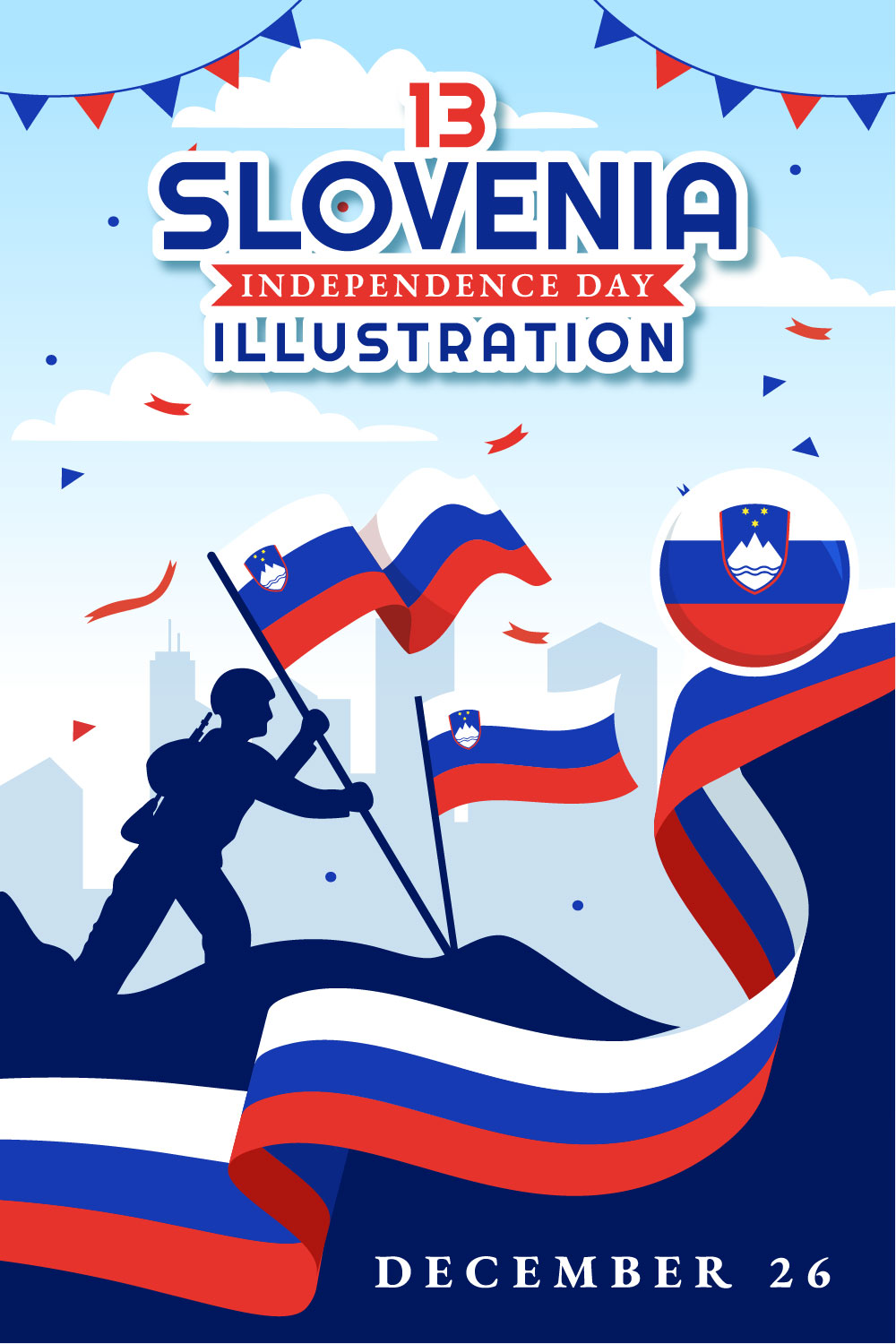 13 Slovenia Independence Day Illustration pinterest preview image.