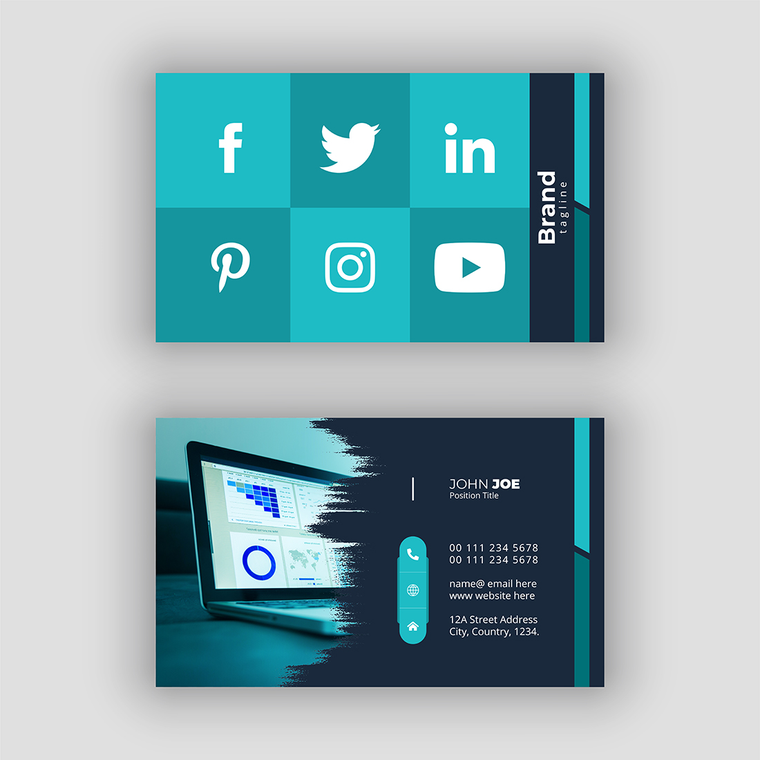 Social Media Business Card preview image.