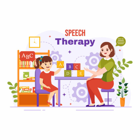 12 Speech Therapy Vector Illustration cover image.