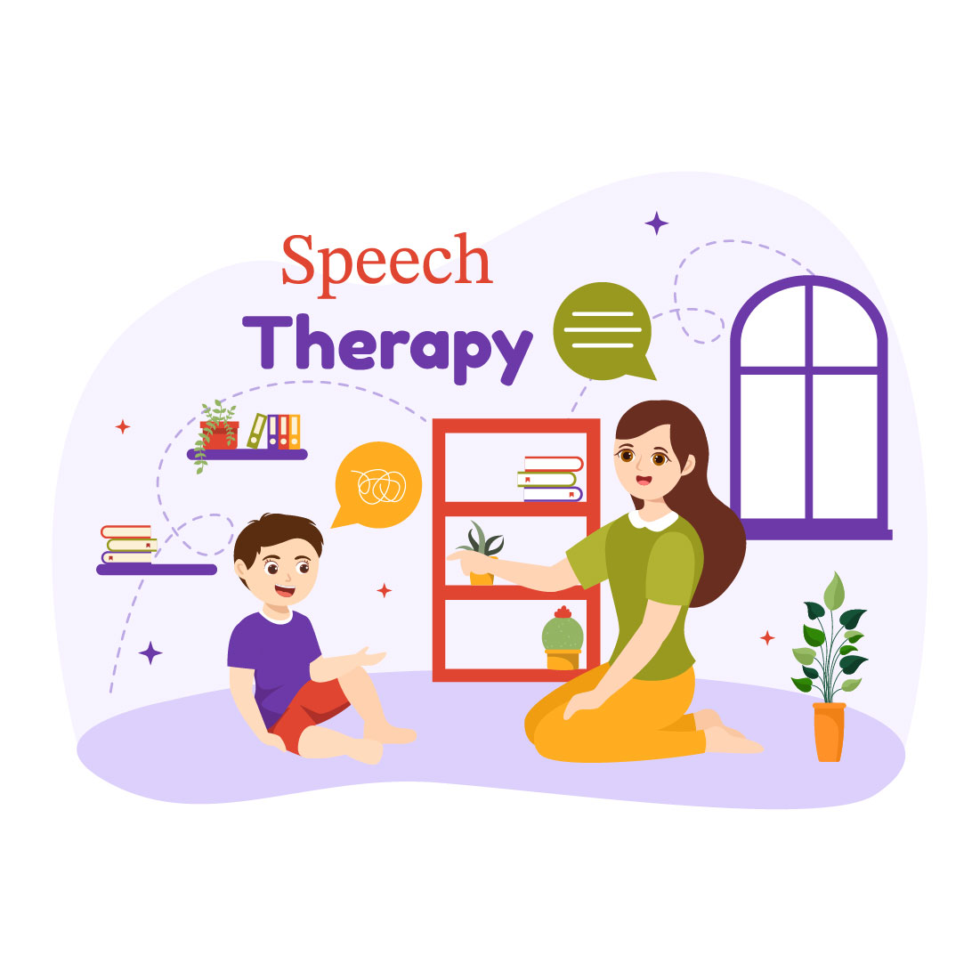 12 Speech Therapy Vector Illustration preview image.