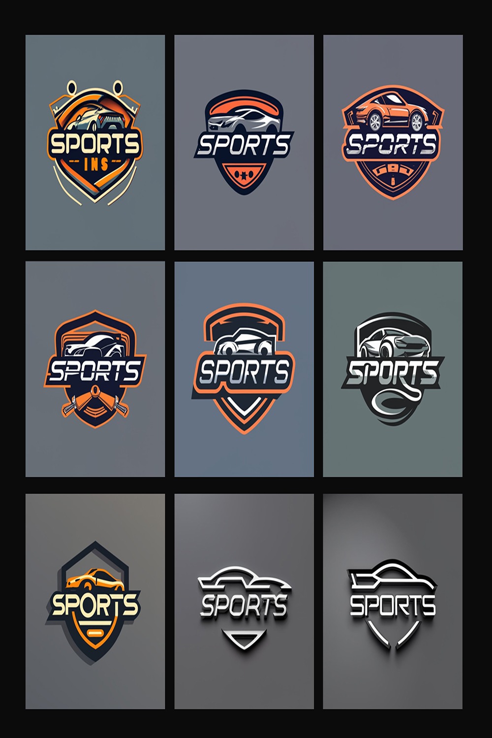 Sport Car - Logo Design Template Collections, sport car vector logo, luxury sport car logo, sport car icon logo, sport car logo pinterest preview image.