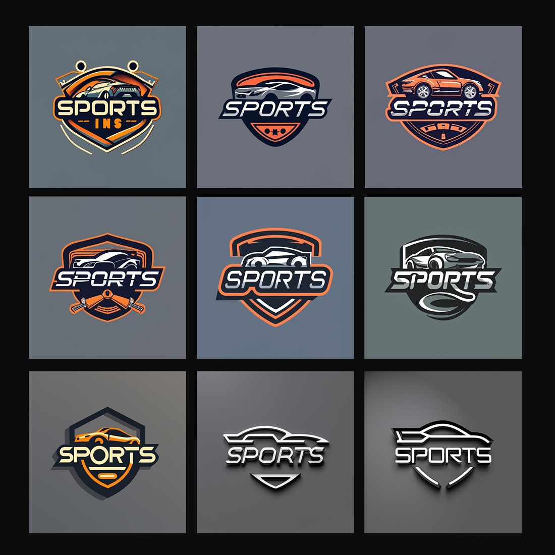 Sport Car - Logo Design Template Collections, sport car vector logo, luxury sport car logo, sport car icon logo, sport car logo cover image.