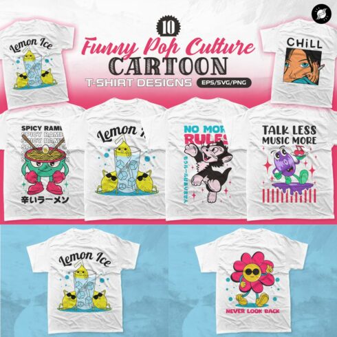 Funny Pop Culture Cartoon T-shirt Design cover image.