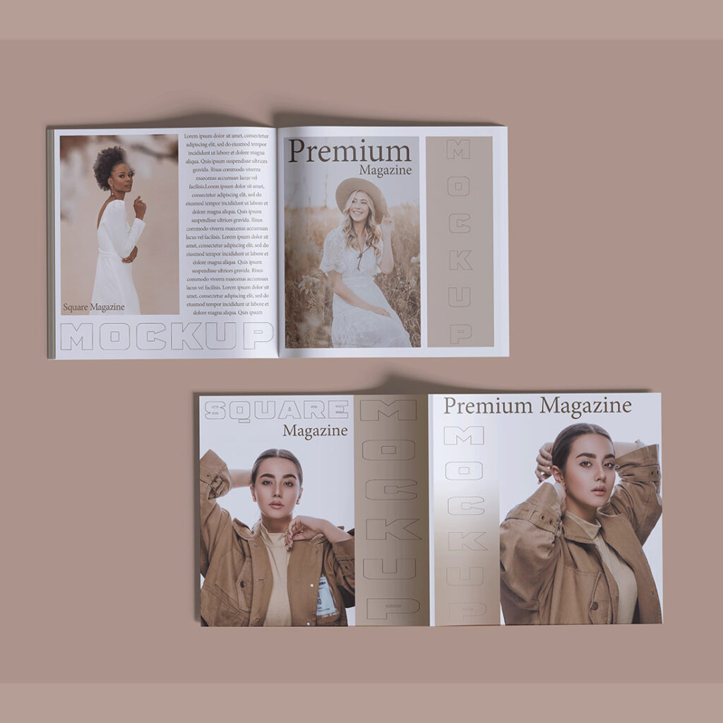 Square Magazine Mockup Bundles
