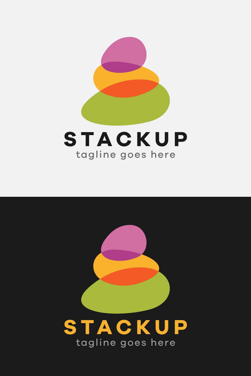 Stack Up abstract Logo Design Template pinterest preview image.