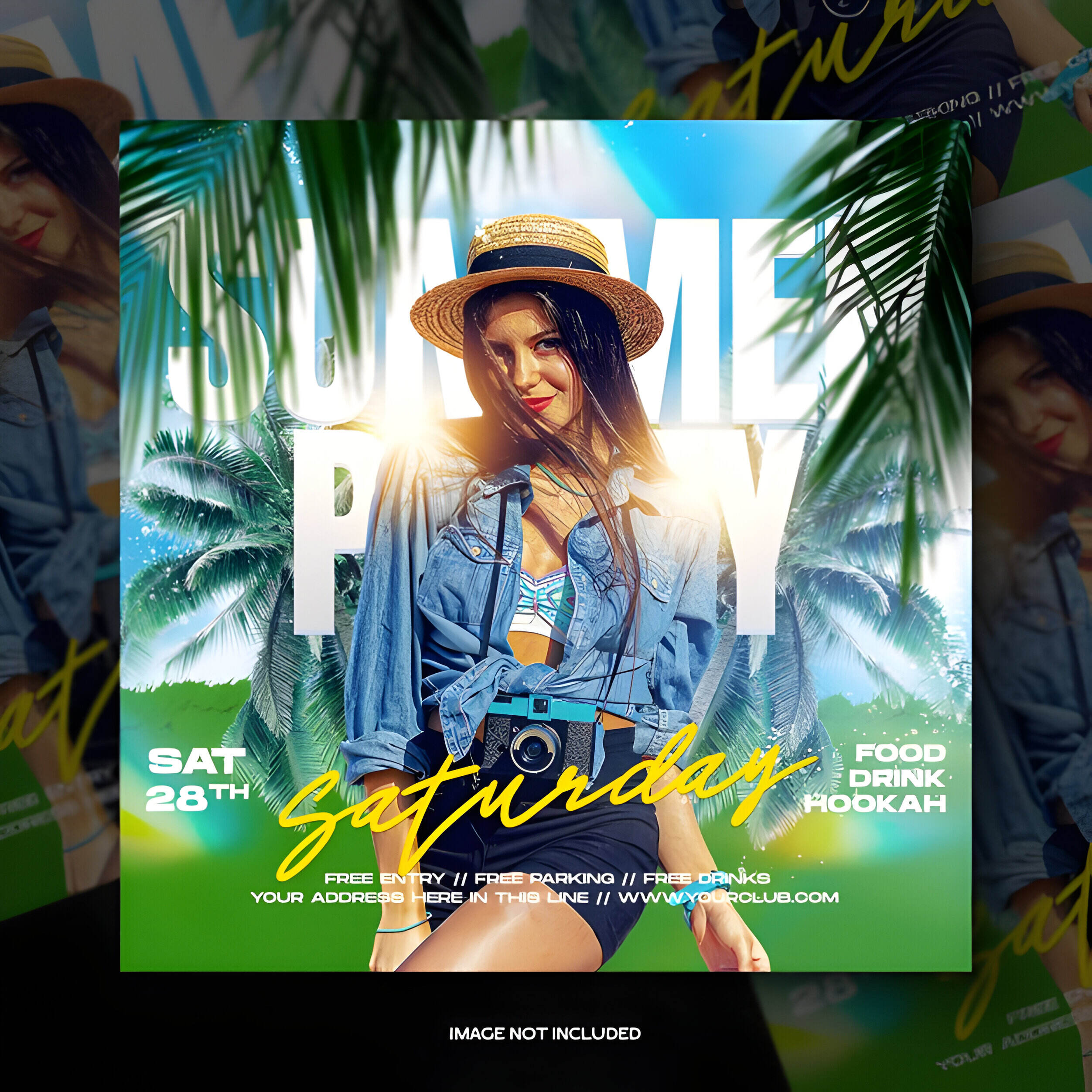 summer party flyer template 3 1 715