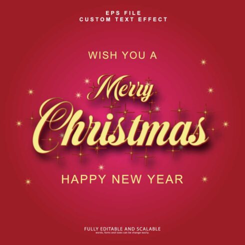 Christmas fully 3d editable text effect cover image.