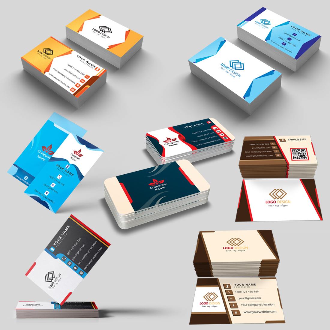 7 Design Bundle Professional Business Cards preview image.