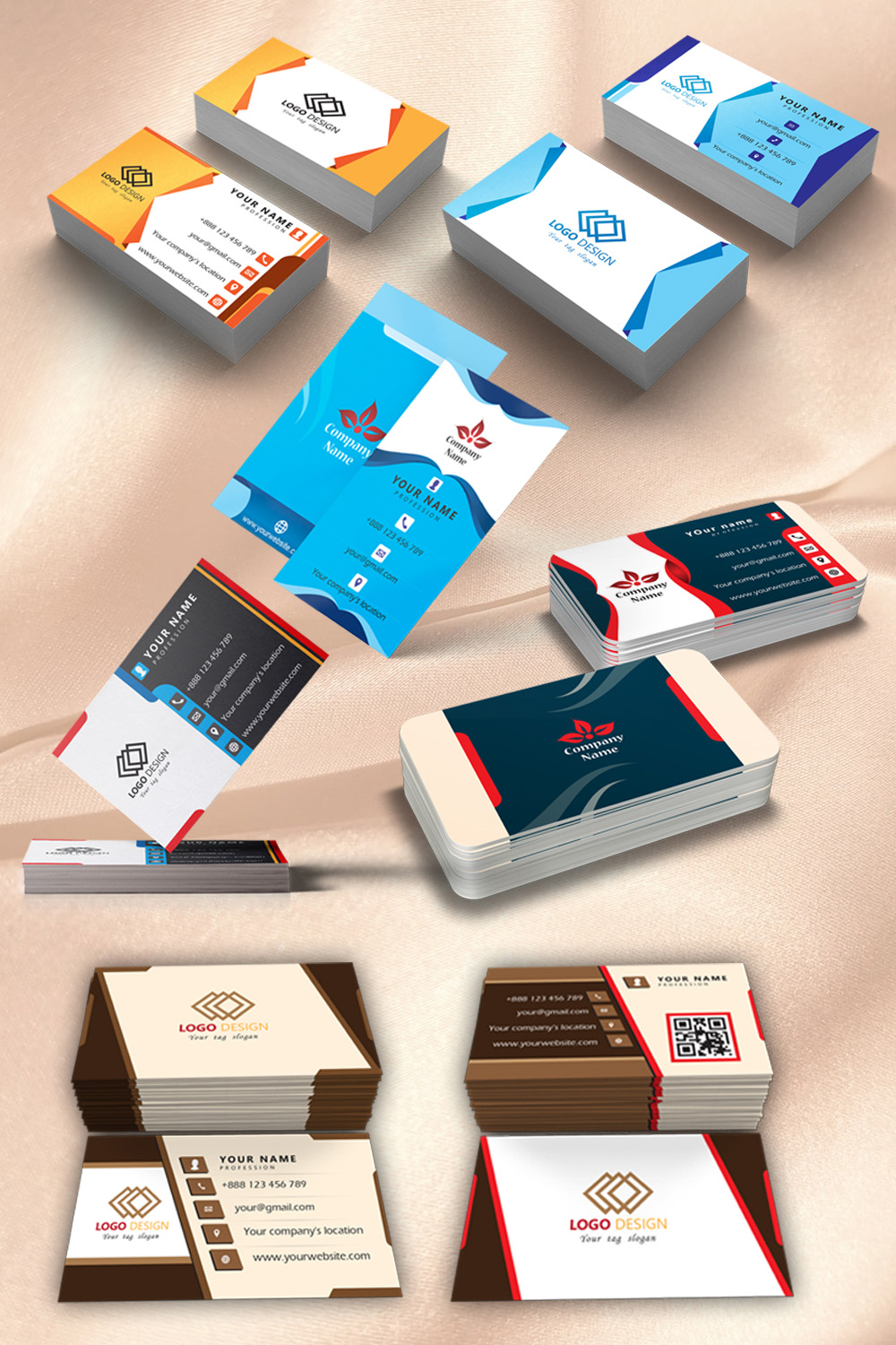 7 Design Bundle Professional Business Cards pinterest preview image.