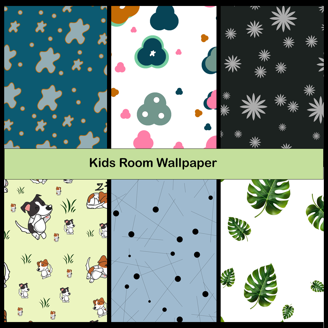 Seamless wallpapers for kids room cover image.