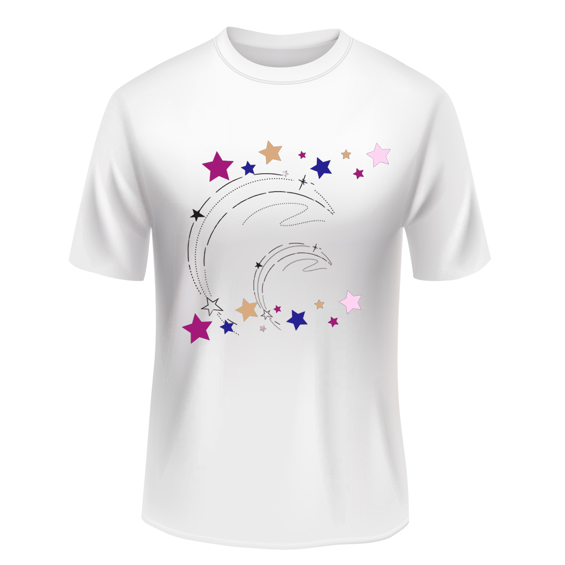 ti shirt design for printing stars front 845