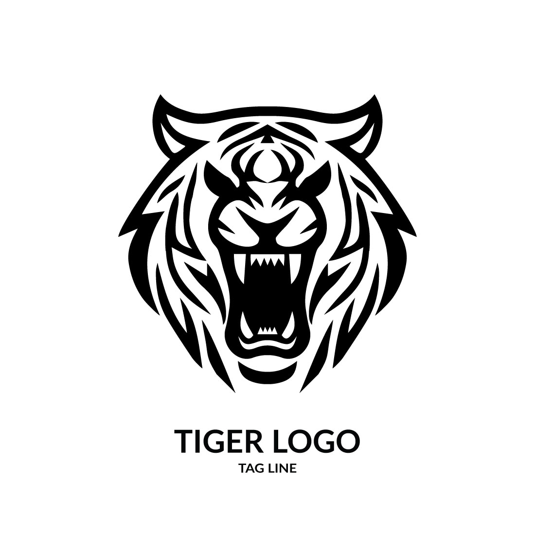 Tiger Head Logo Template preview image.