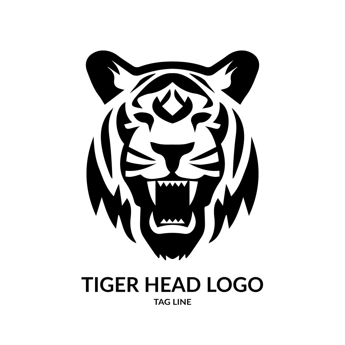 Tiger Head Logo Template cover image.