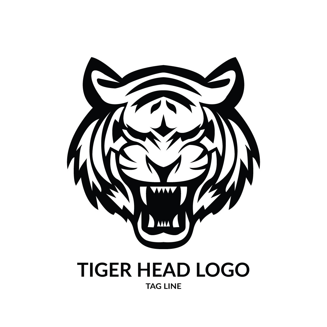 Tiger Head Logo Template preview image.