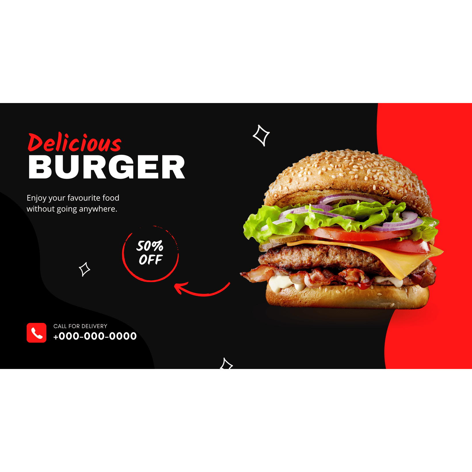 Burger Sale FaceBook Cover pinterest preview image.